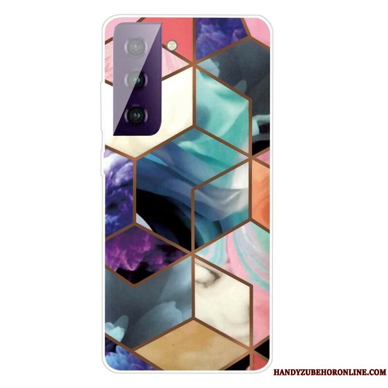 Cover Samsung Galaxy S21 FE Decline Geometrisk Marmor