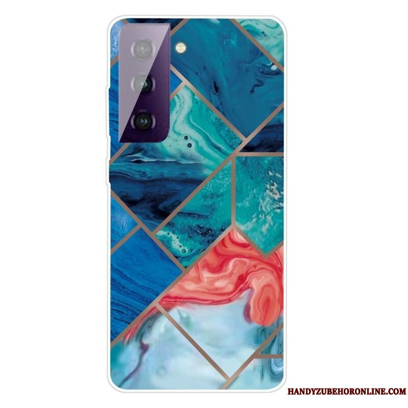 Cover Samsung Galaxy S21 FE Decline Geometrisk Marmor