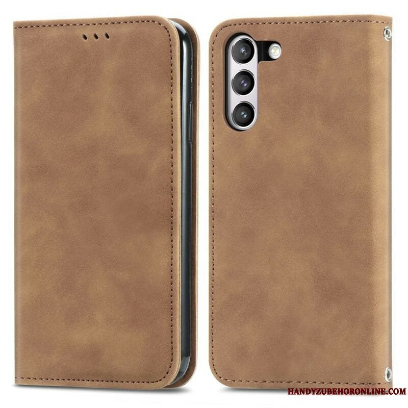 Cover Samsung Galaxy S21 FE Flip Cover Vintage Kunstlæder