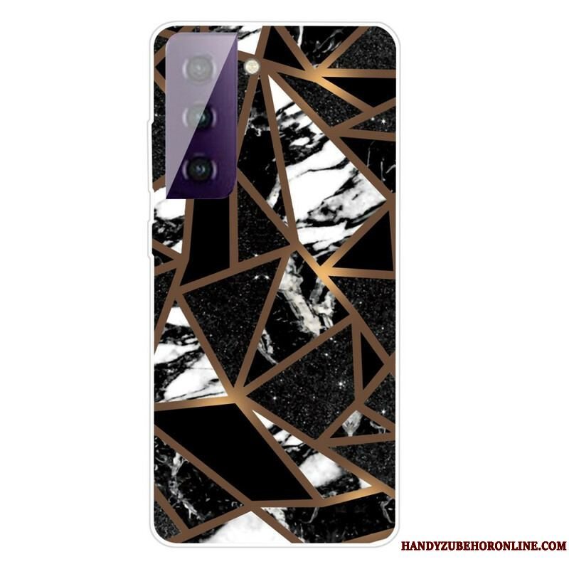 Cover Samsung Galaxy S21 FE Geometrisk Marmor