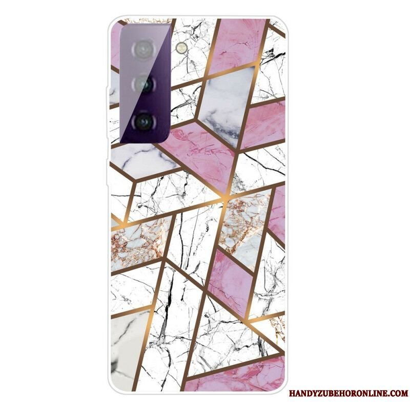 Cover Samsung Galaxy S21 FE Geometrisk Marmor