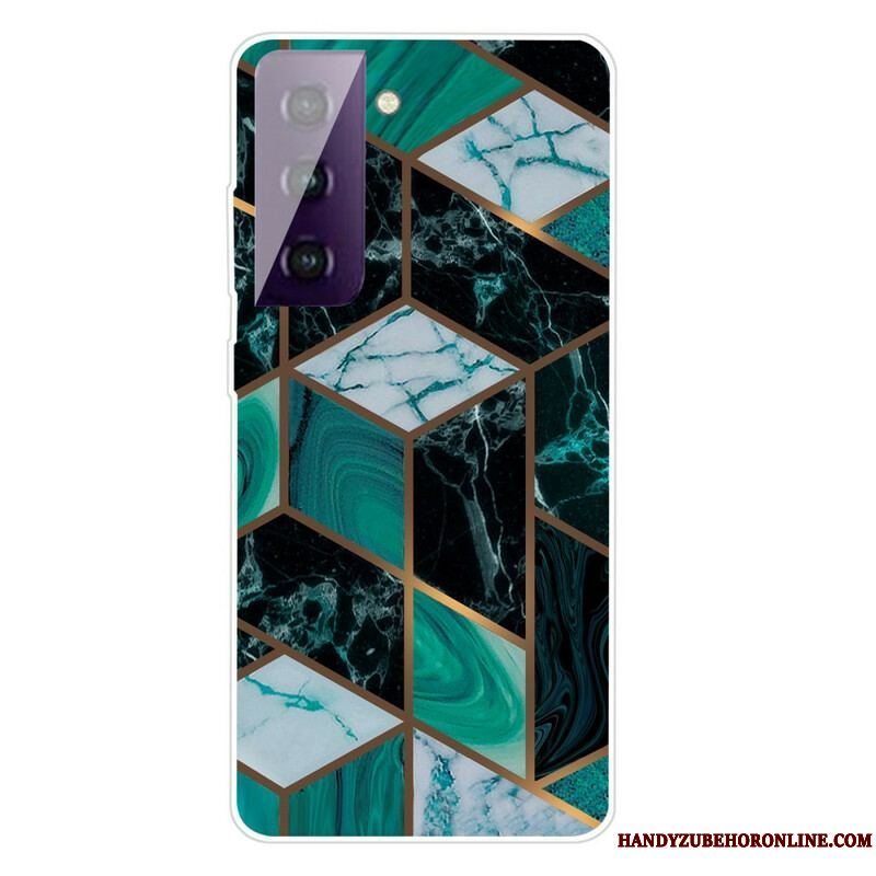 Cover Samsung Galaxy S21 FE Geometrisk Marmor