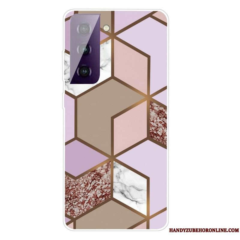 Cover Samsung Galaxy S21 FE Geometrisk Marmor