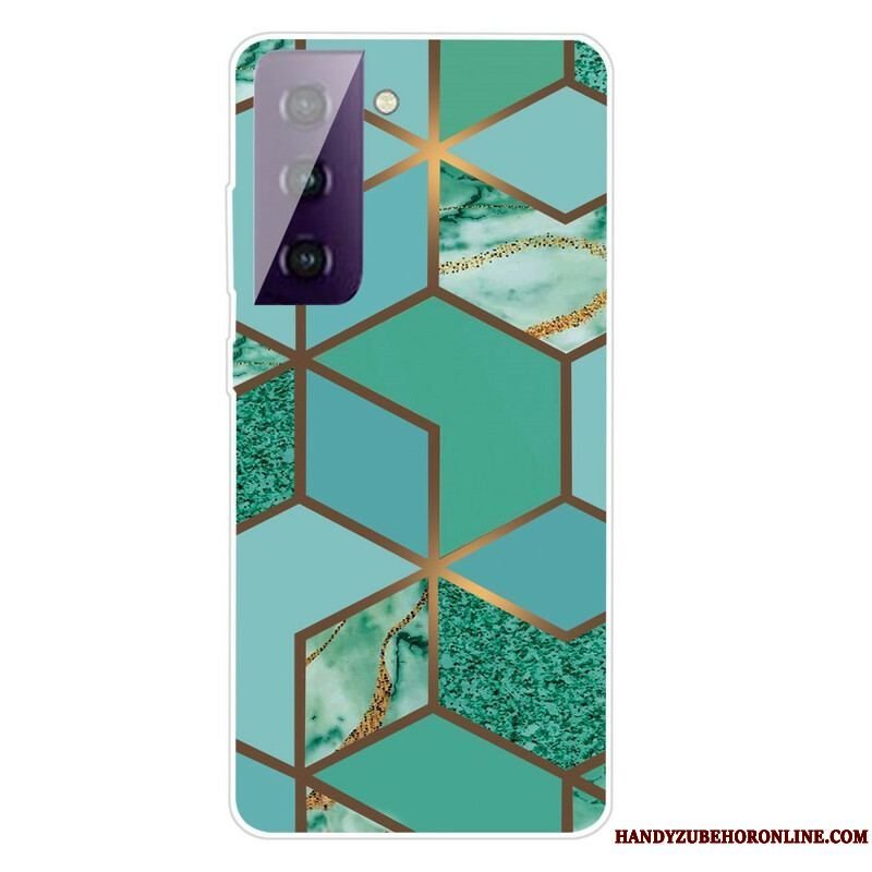 Cover Samsung Galaxy S21 FE Geometrisk Marmor