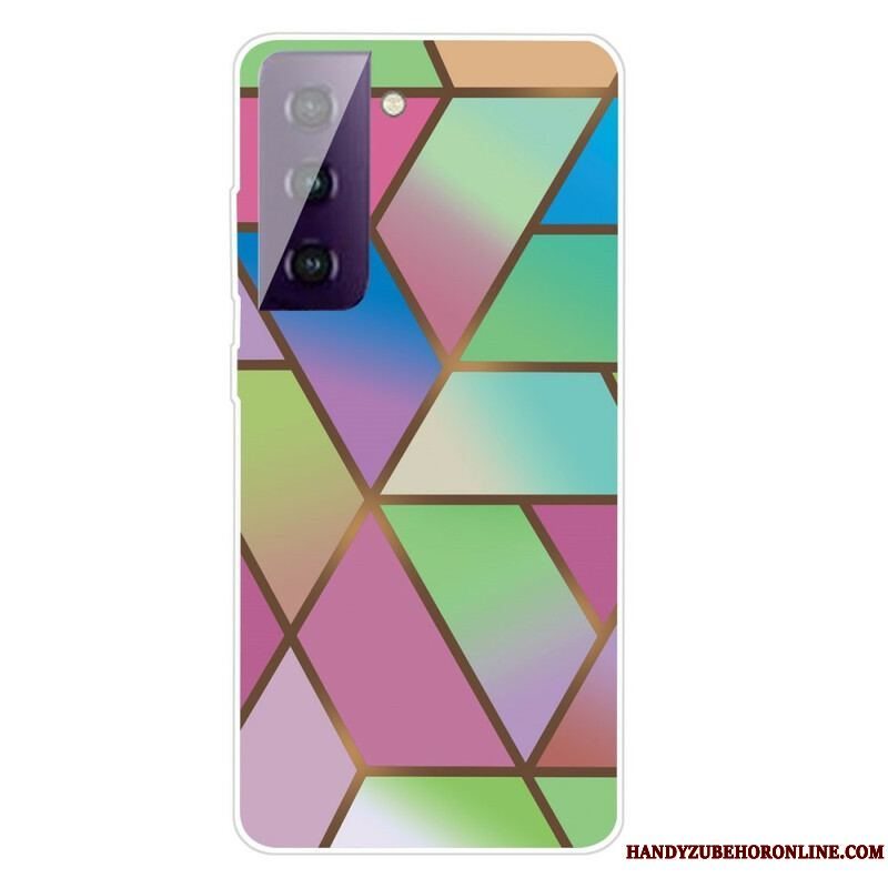 Cover Samsung Galaxy S21 FE Geometrisk Marmor