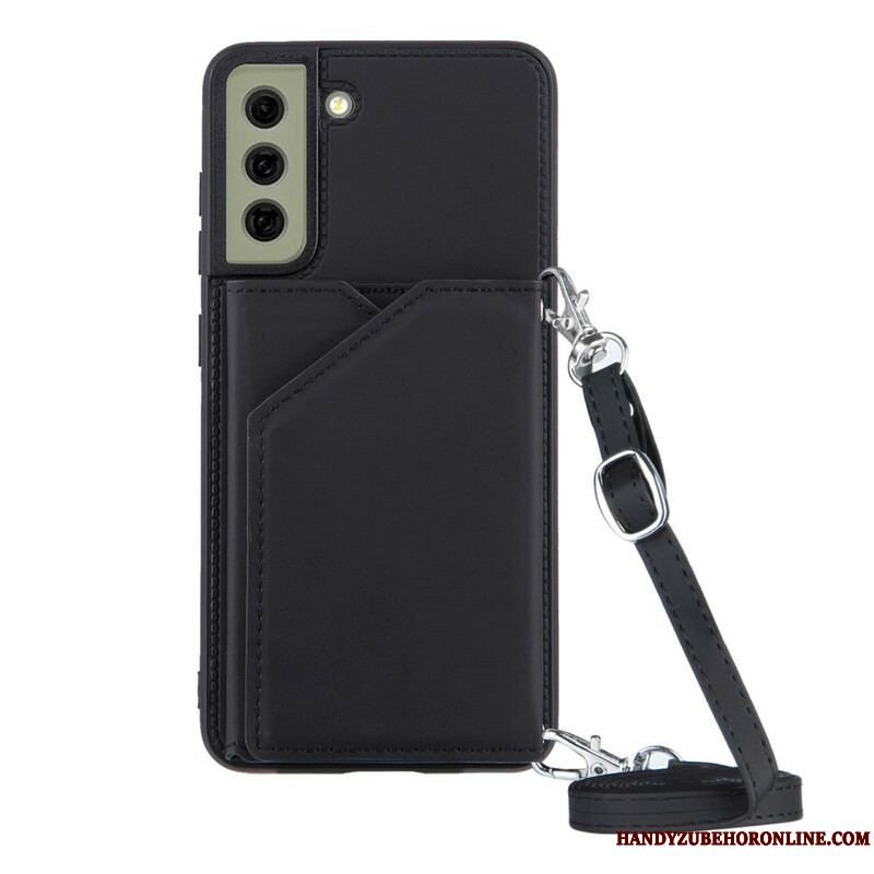 Cover Samsung Galaxy S21 FE Multi-card Support Håndfri Og Lanyard