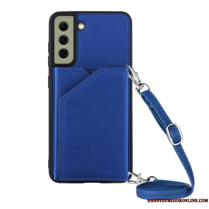 Cover Samsung Galaxy S21 FE Multi-card Support Håndfri Og Lanyard