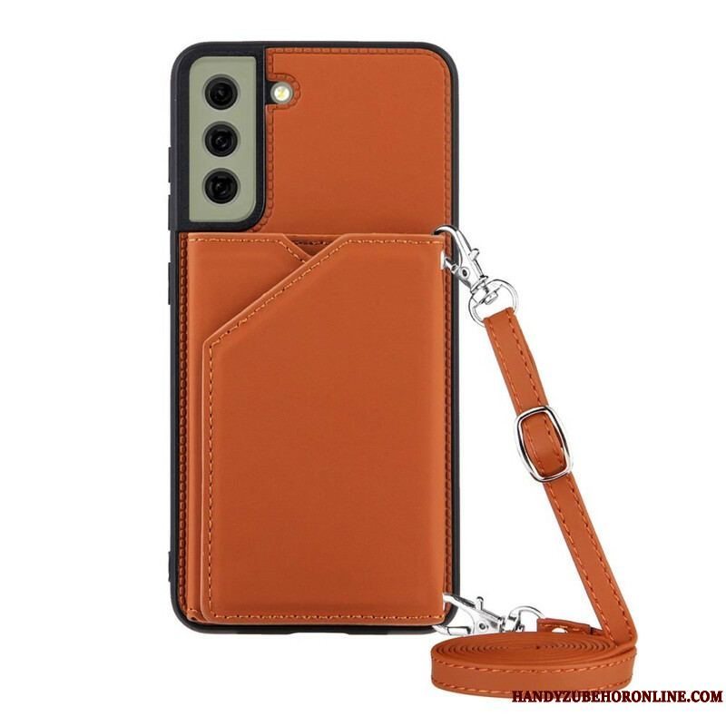 Cover Samsung Galaxy S21 FE Multi-card Support Håndfri Og Lanyard