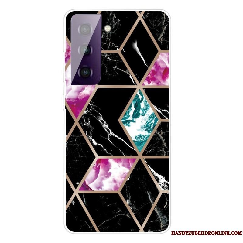 Cover Samsung Galaxy S21 FE Variabel Geometrisk Marmor