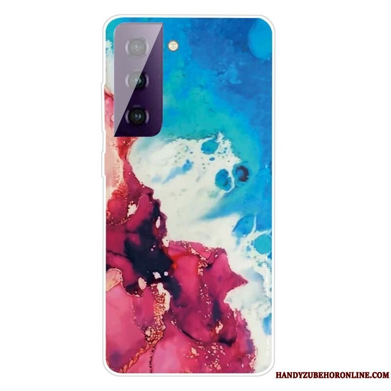 Cover Samsung Galaxy S21 FE Variabel Geometrisk Marmor