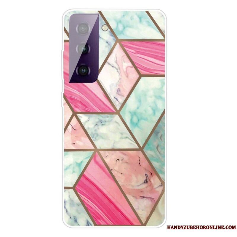 Cover Samsung Galaxy S21 FE Variabel Geometrisk Marmor