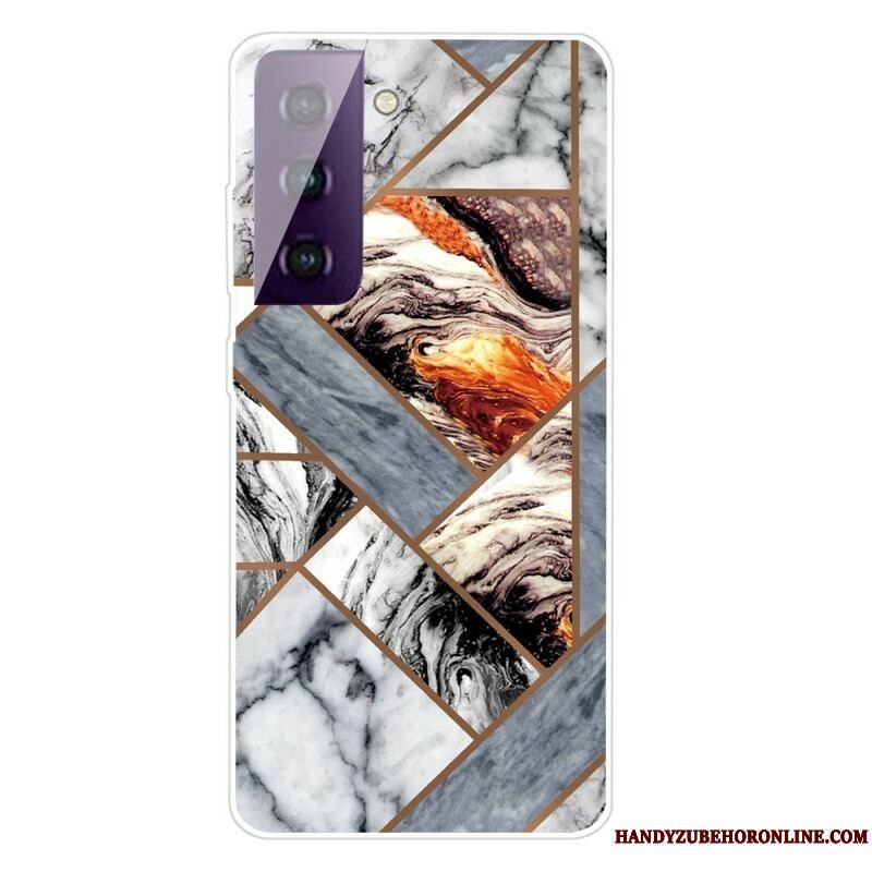 Cover Samsung Galaxy S21 FE Variabel Geometrisk Marmor