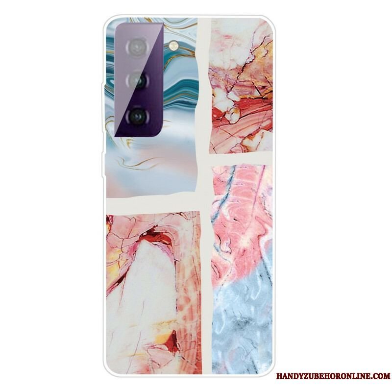 Cover Samsung Galaxy S21 FE Variabel Geometrisk Marmor