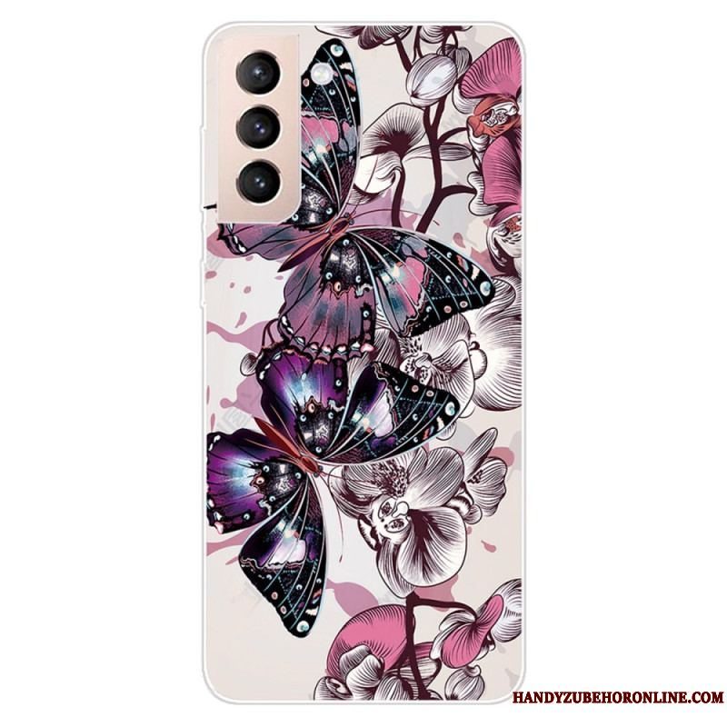 Cover Samsung Galaxy S22 5G Farverige Sommerfugle