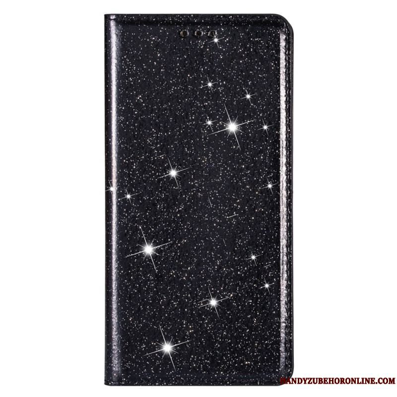 Cover Samsung Galaxy S22 5G Flip Cover Sequin Stil