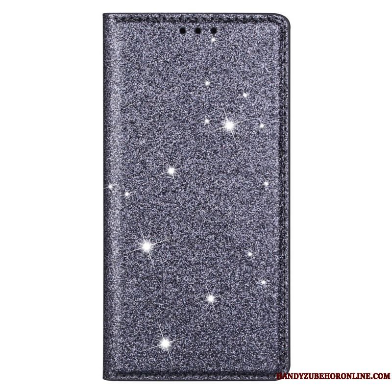 Cover Samsung Galaxy S22 5G Flip Cover Sequin Stil