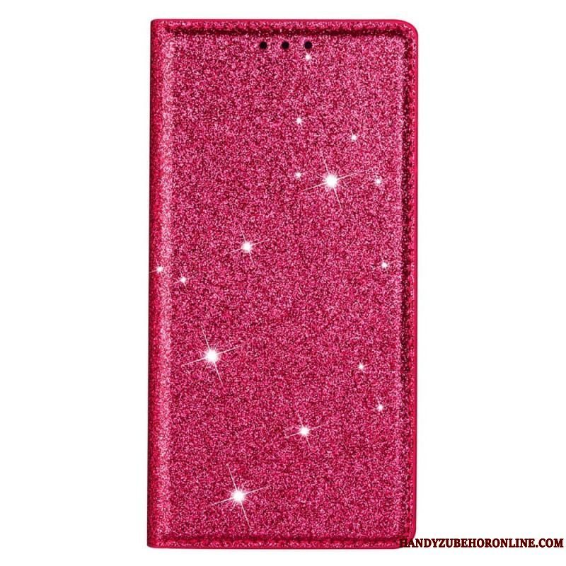 Cover Samsung Galaxy S22 5G Flip Cover Sequin Stil