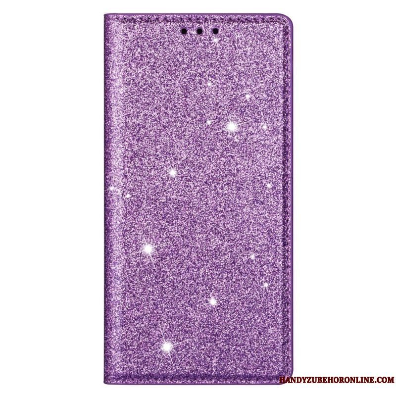 Cover Samsung Galaxy S22 5G Flip Cover Sequin Stil