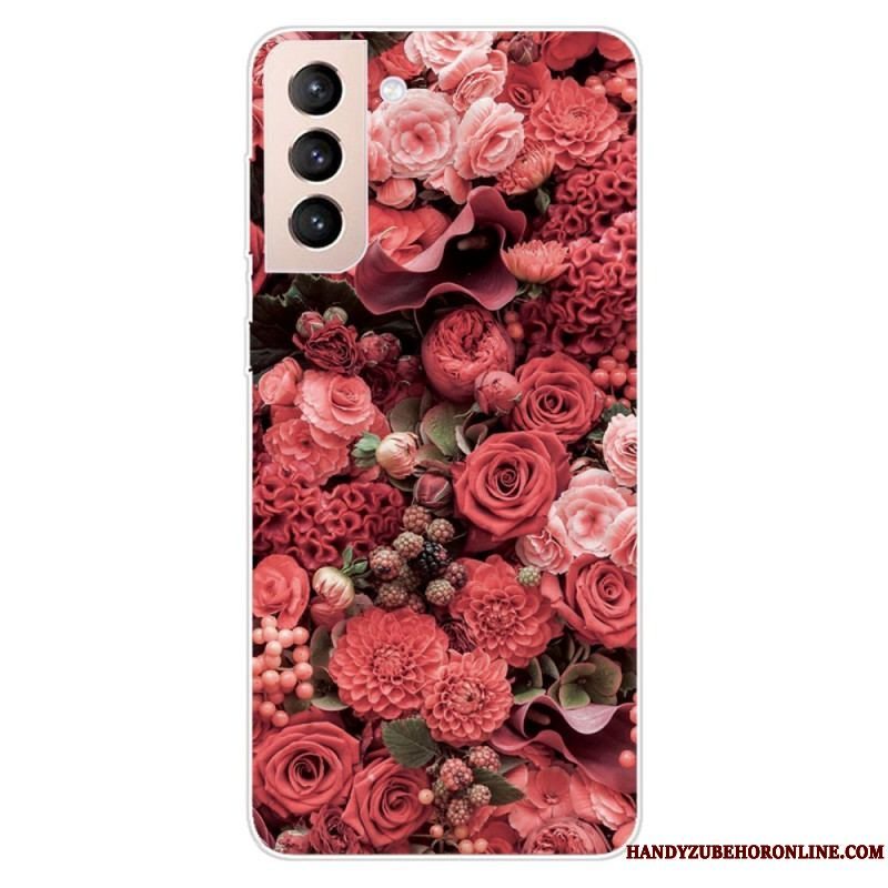 Cover Samsung Galaxy S22 5G Lyserøde Blomster