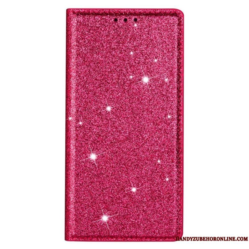 Cover Samsung Galaxy S22 Ultra 5G Flip Cover Sequin Stil