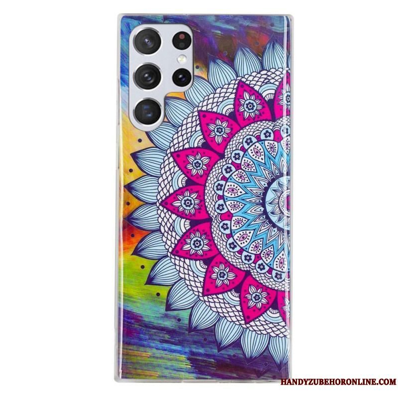 Cover Samsung Galaxy S22 Ultra 5G Fluorescerende Blomsterserie