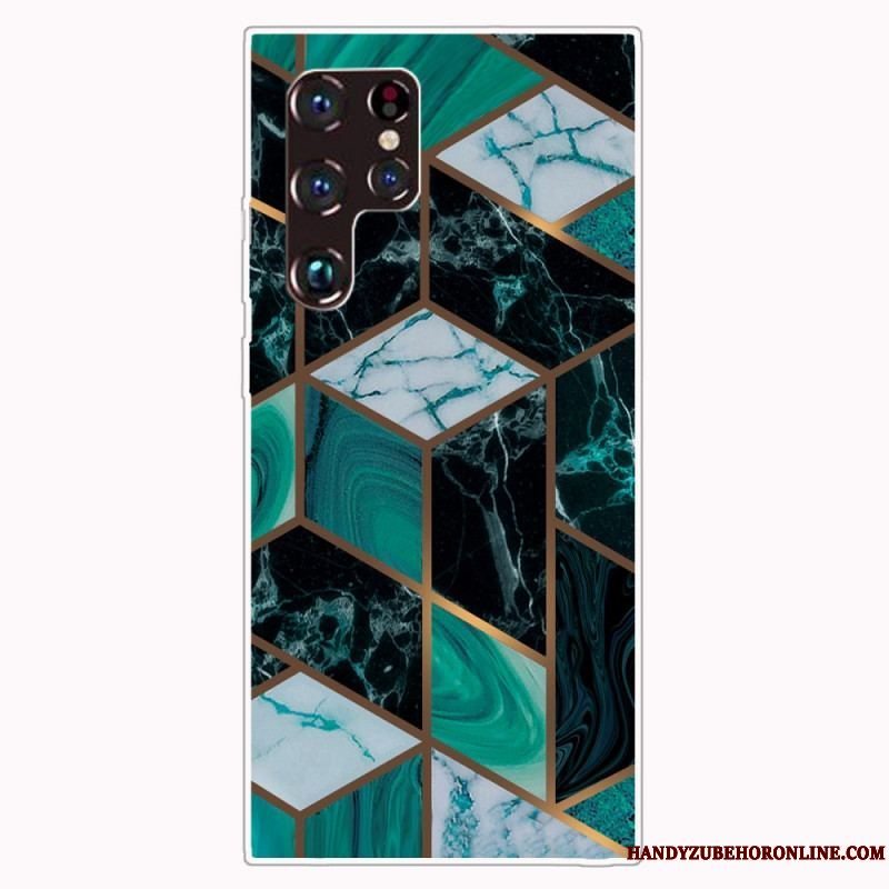 Cover Samsung Galaxy S22 Ultra 5G Geometrisk Marmor