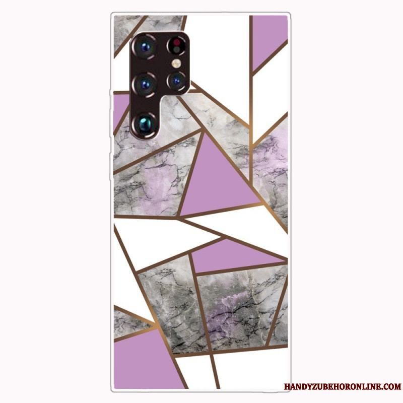 Cover Samsung Galaxy S22 Ultra 5G Geometrisk Marmor