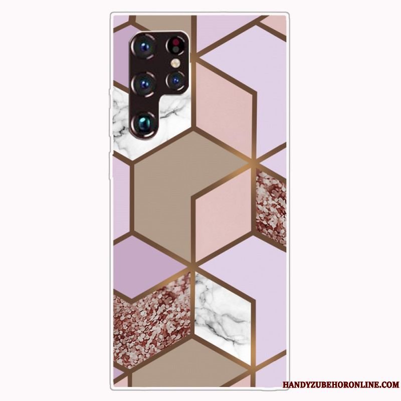 Cover Samsung Galaxy S22 Ultra 5G Geometrisk Marmor