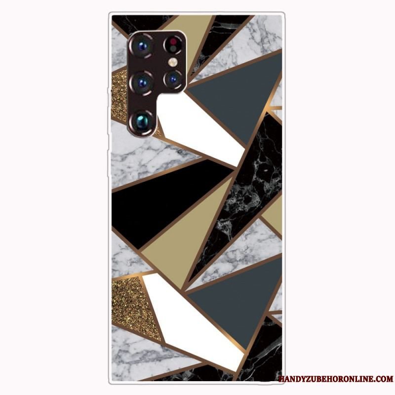 Cover Samsung Galaxy S22 Ultra 5G Geometrisk Marmor