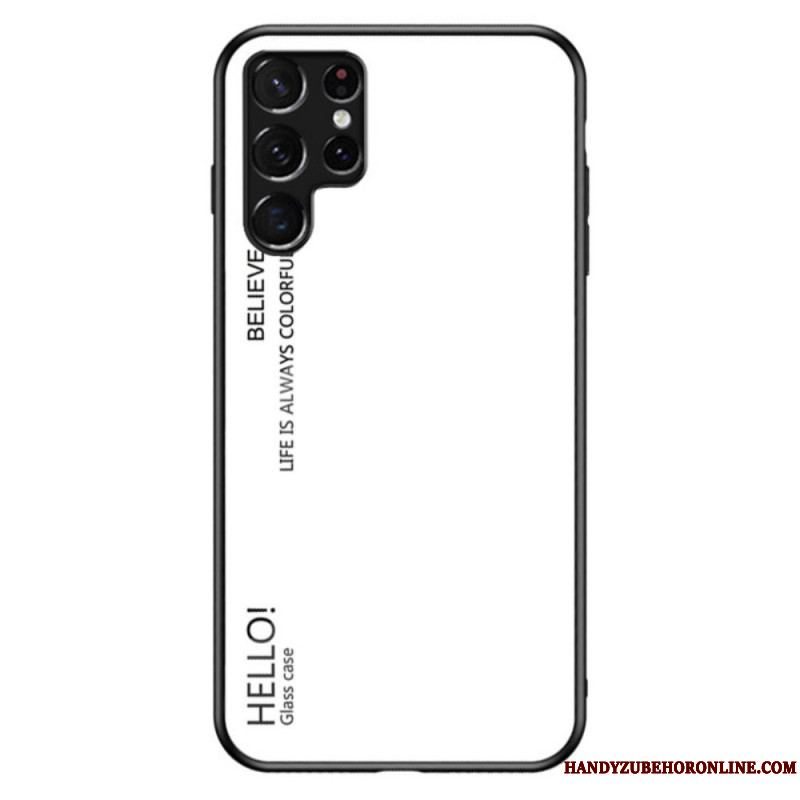 Cover Samsung Galaxy S22 Ultra 5G Hærdet Glas Hej