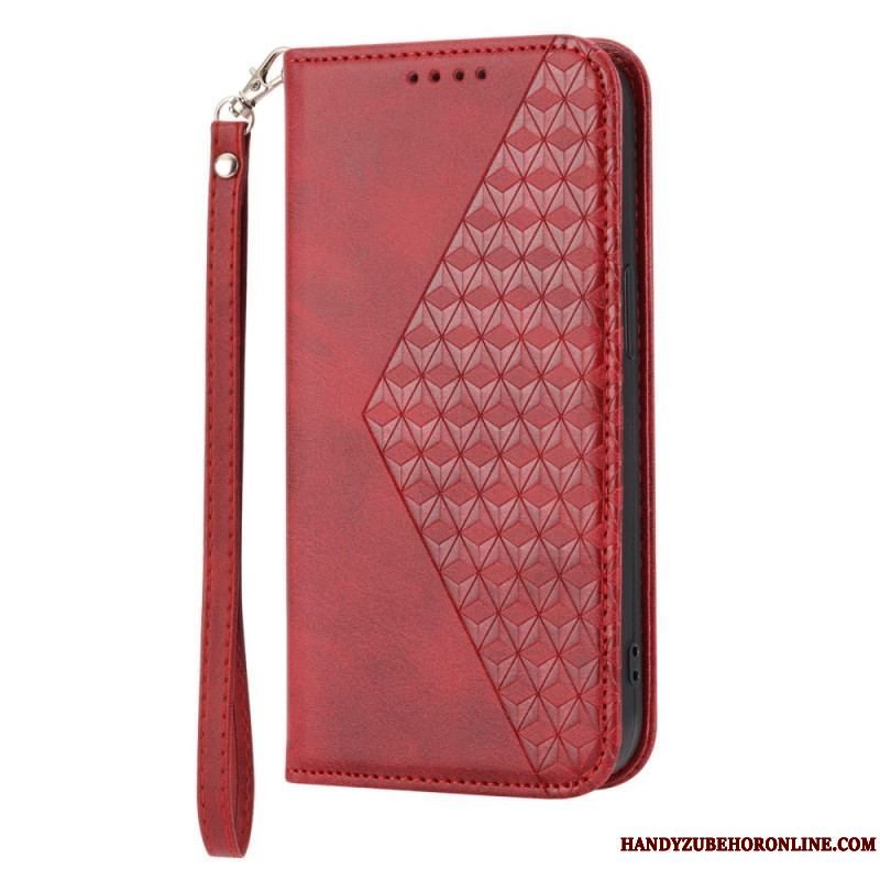 Cover Samsung Galaxy S23 5G Med Snor Flip Cover 3d Mønster Strappy