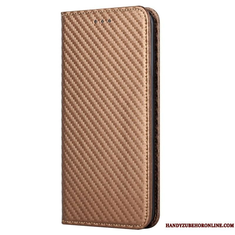 Cover Samsung Galaxy S23 5G Med Snor Flip Cover Strappy Carbon Fiber Style