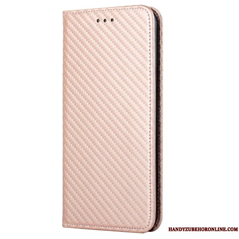 Cover Samsung Galaxy S23 5G Med Snor Flip Cover Strappy Carbon Fiber Style