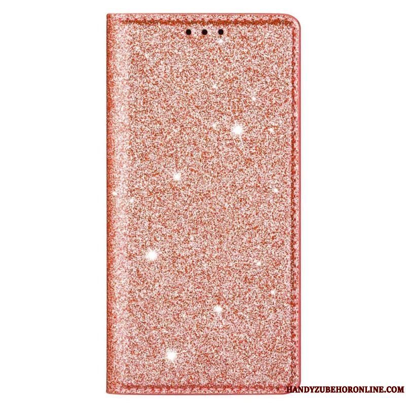 Cover Samsung Galaxy S23 Ultra 5G Flip Cover Sequin Stil