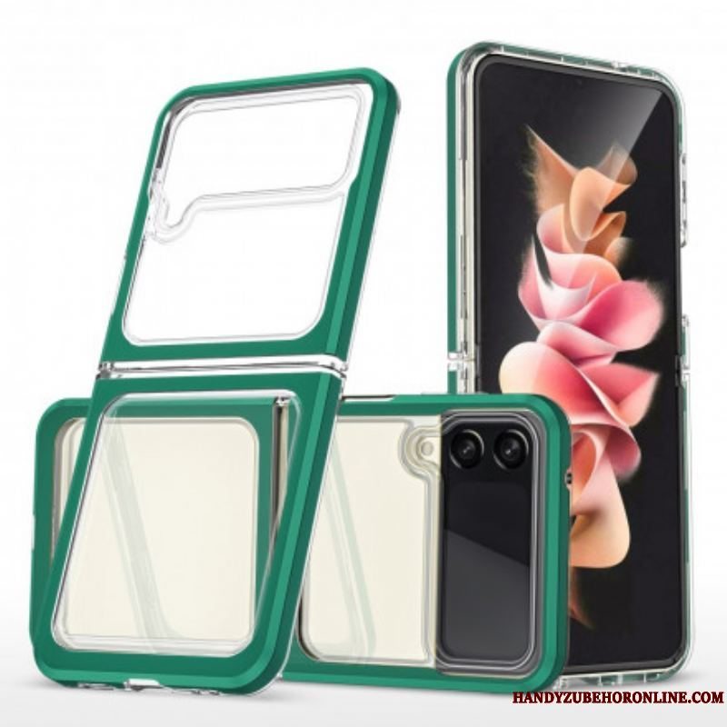 Cover Samsung Galaxy Z Flip 3 5G Flip Cover Hybrid Farvede Kanter