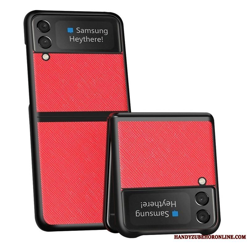 Cover Samsung Galaxy Z Flip 3 5G Flip Cover Tekstureret Kunstlæder