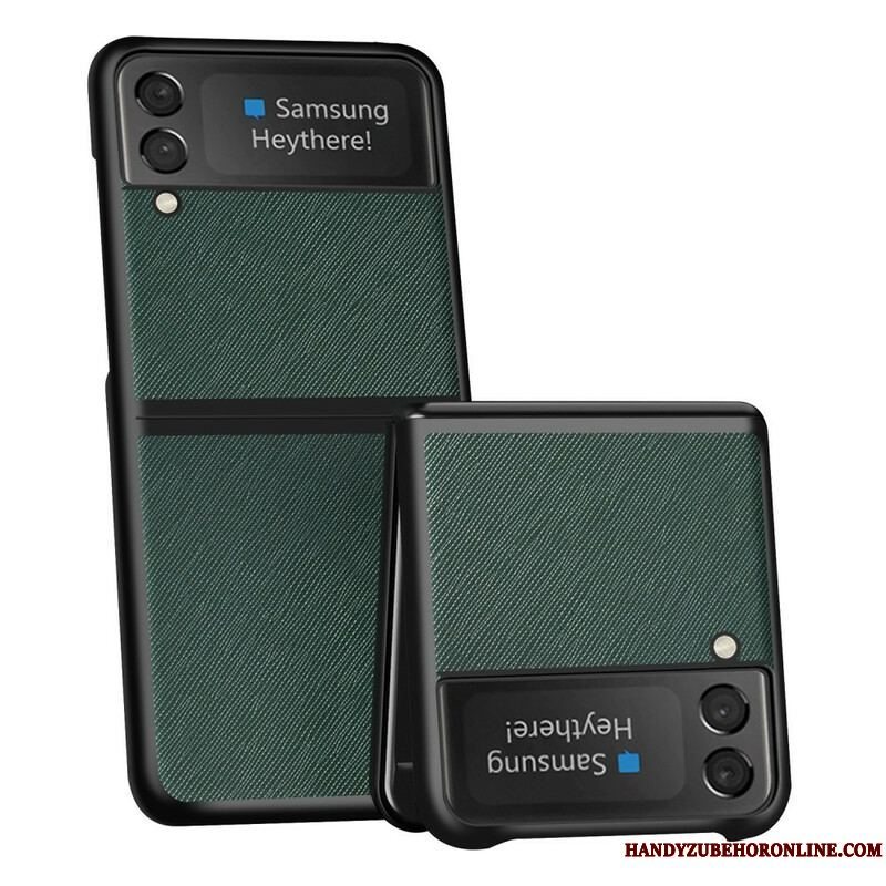 Cover Samsung Galaxy Z Flip 3 5G Flip Cover Tekstureret Kunstlæder