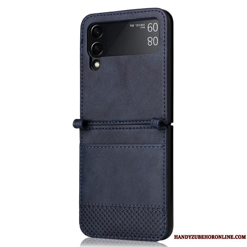 Cover Samsung Galaxy Z Flip 3 5G Flip Cover Vintage Kortholder I Læderstil