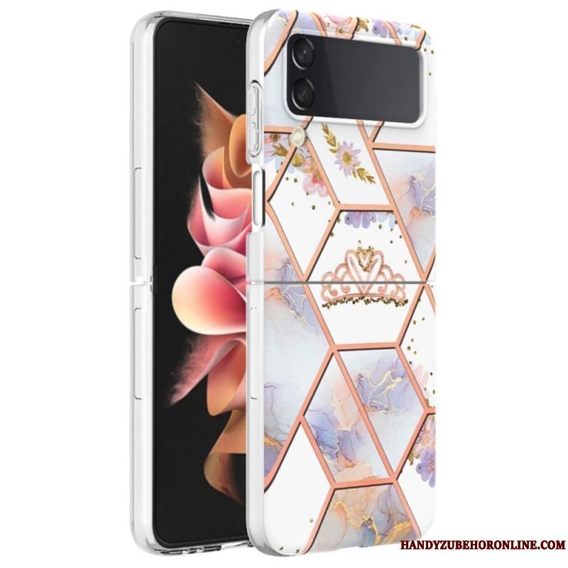 Cover Samsung Galaxy Z Flip 4 Flip Cover Blomster Marmor