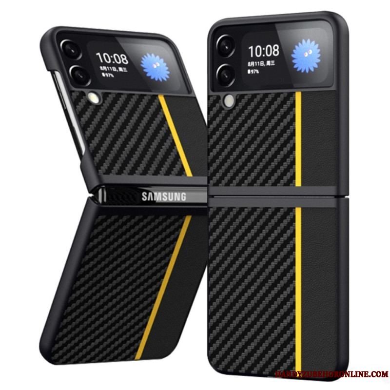 Cover Samsung Galaxy Z Flip 4 Flip Cover Carbon Fiber Line