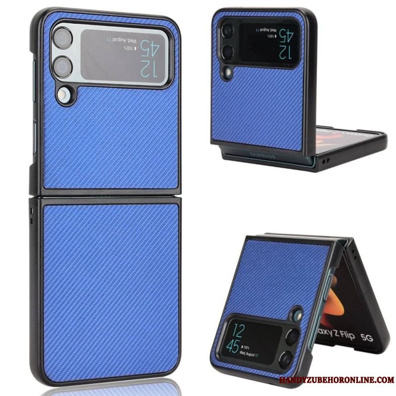 Cover Samsung Galaxy Z Flip 4 Flip Cover Carbon Fiber Tekstur I Lædereffekt