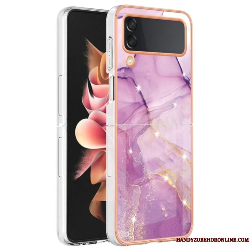 Cover Samsung Galaxy Z Flip 4 Flip Cover Farvet Marmor