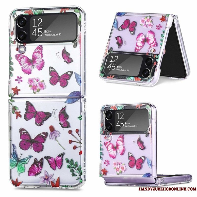 Cover Samsung Galaxy Z Flip 4 Flip Cover Flere Sommerfugle