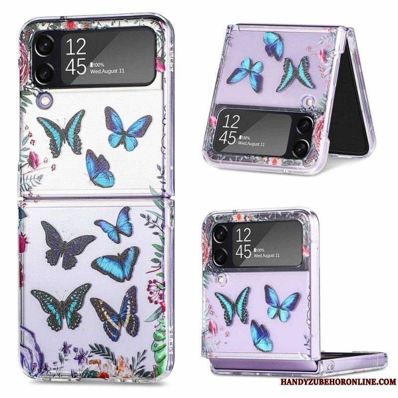 Cover Samsung Galaxy Z Flip 4 Flip Cover Flere Sommerfugle