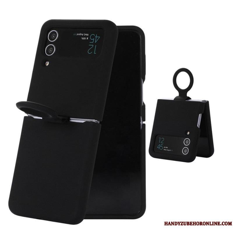 Cover Samsung Galaxy Z Flip 4 Flip Cover Flydende Silikone Med Ring