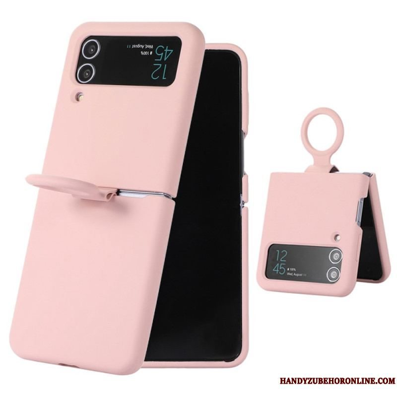 Cover Samsung Galaxy Z Flip 4 Flip Cover Flydende Silikone Med Ring