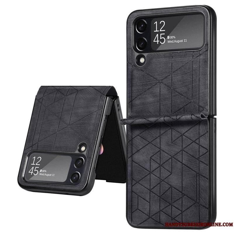 Cover Samsung Galaxy Z Flip 4 Flip Cover Geometriske Linier