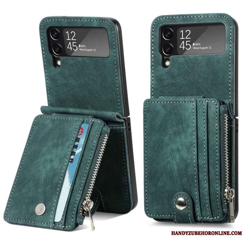 Cover Samsung Galaxy Z Flip 4 Flip Cover Kortholder / Møntpung
