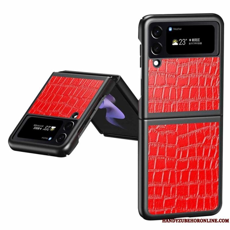 Cover Samsung Galaxy Z Flip 4 Flip Cover Krokodillehudstil