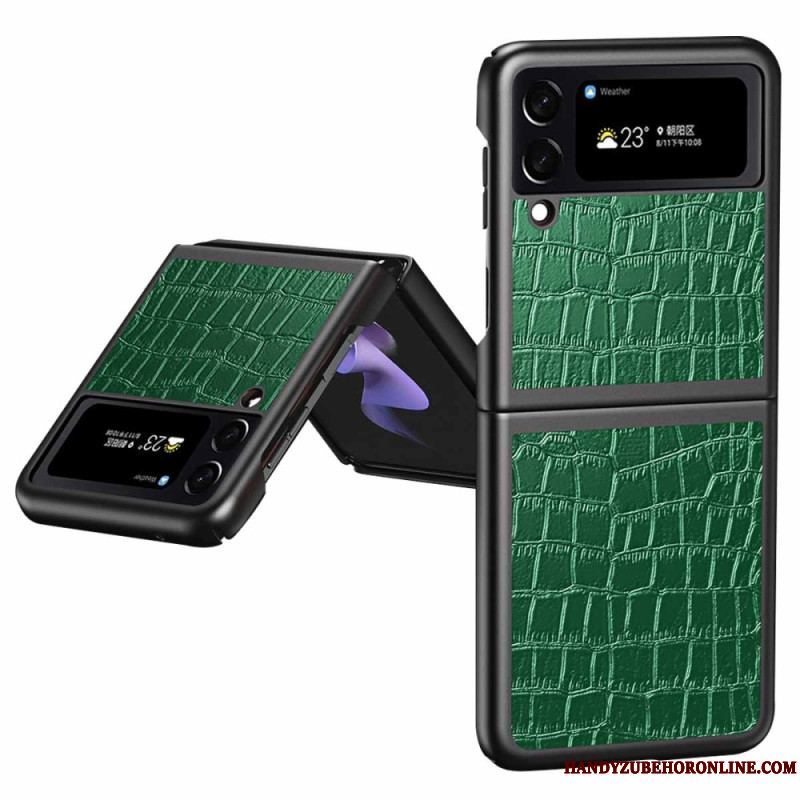 Cover Samsung Galaxy Z Flip 4 Flip Cover Krokodillehudstil